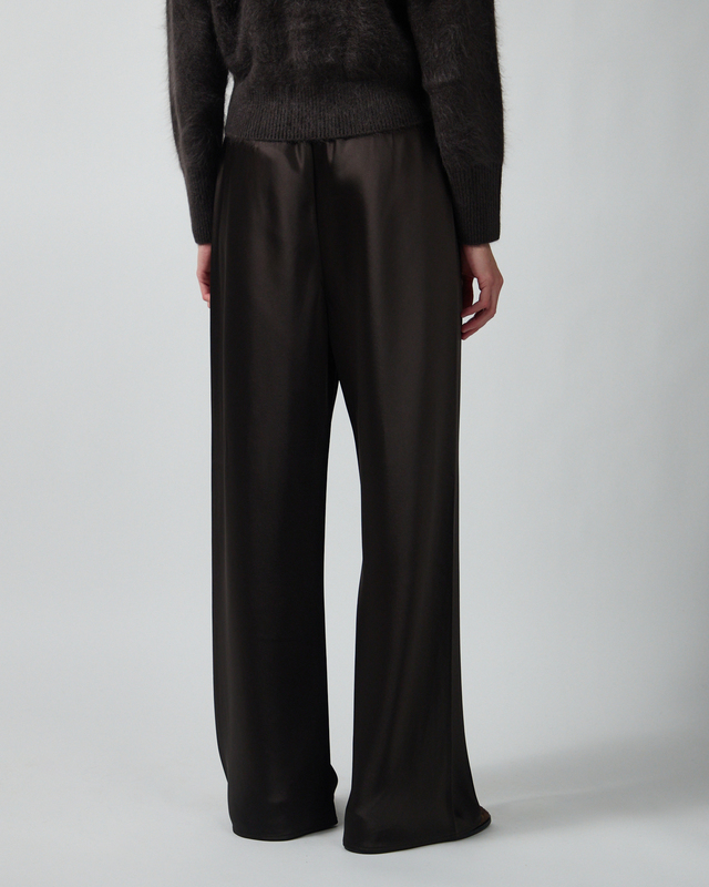 Almada Trousers Bias Satin Pants Chocolate XS