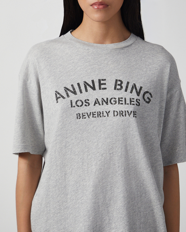 Anine Bing T-Shirt Cohen Tee Los Angeles Stencil Grey melange M