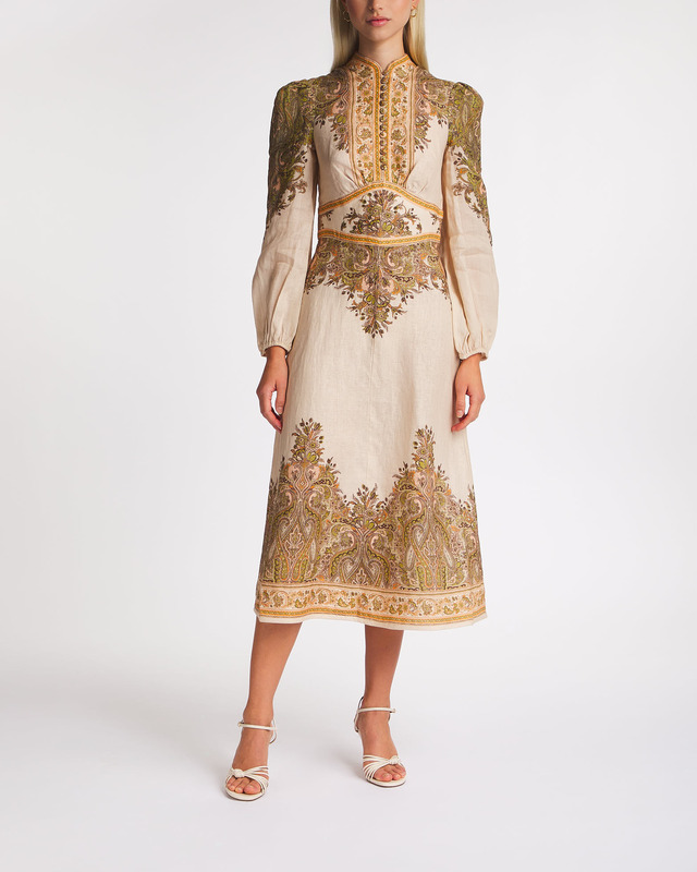 Zimmermann Dress Natura Buttoned Midi Ljusrosa 0 (XS-S)