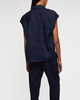 Vince Blouse Linen Cap-Sleeve Button-Front Blue XS