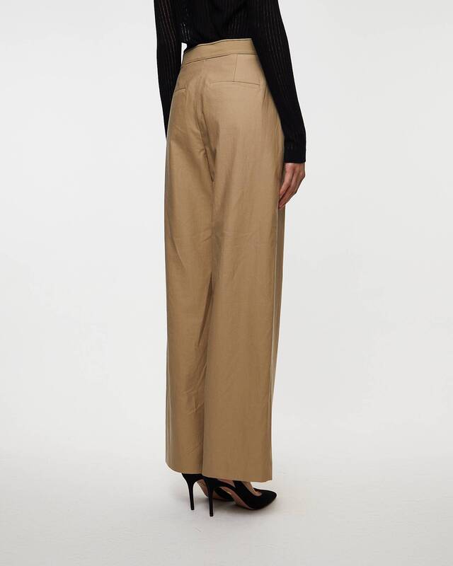 Vince Byxor Mid Rise Pleated Wide Leg Dune US 6 (EUR 38)