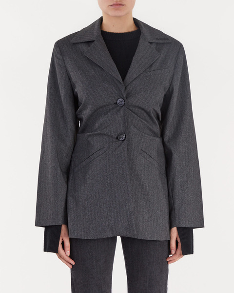 Kavaj Drapey Suiting Draped Blazer Grå 1