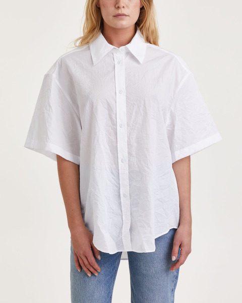 Shirt Crinkle Embroidered  White 1