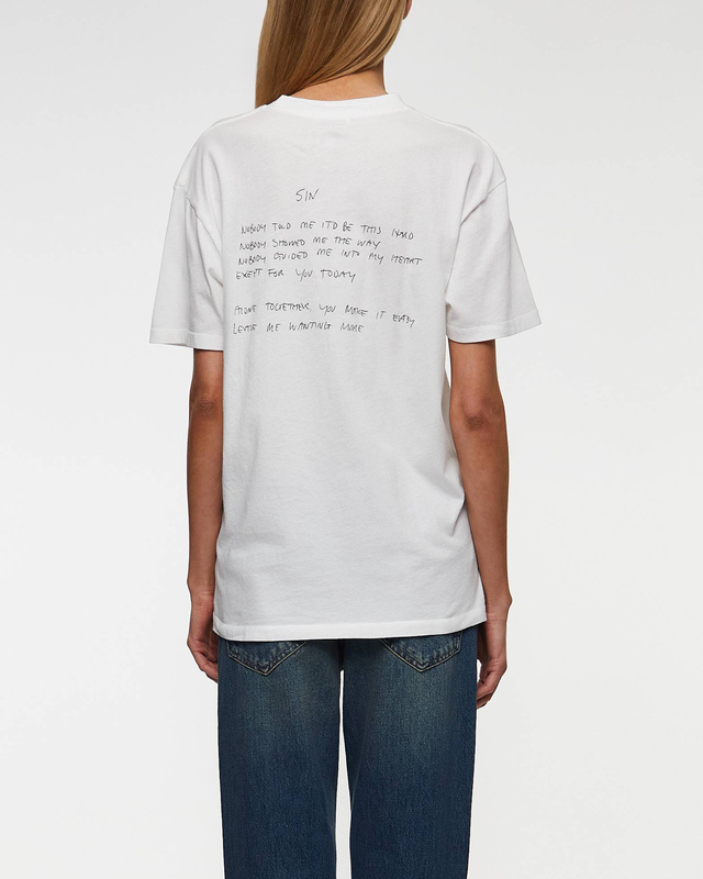 ANINE BING T-shirt Walker Tee Lyrics Ivory S