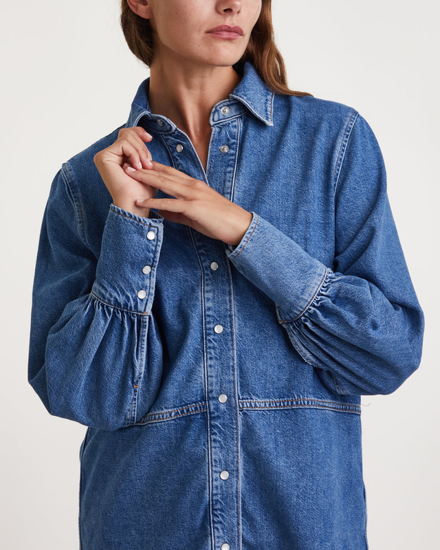 Ganni Skjorta Future Denim Dark blue wash 40