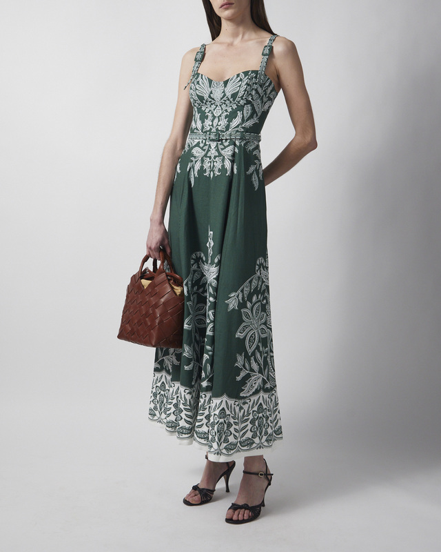 FARM Rio Dress Miranda Belt Buckles Maxi Grön S
