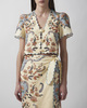 FARM Rio Topp Boho Short Sleeve Ljusgul L