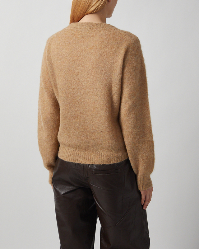 GANNI Tröja Brushed Alpaca Crewneck Camel XL