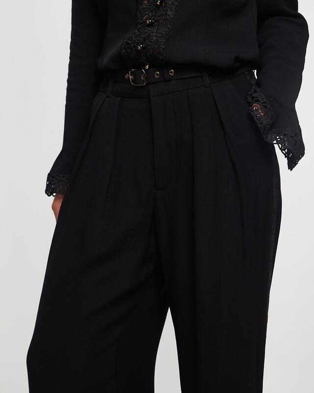 Zimmermann Lace Trim Wide Leg Pant Black 1 (S-M)