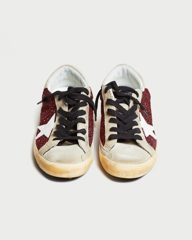 Golden Goose Deluxe Brand Sneakers Super-Star Glitter Bordeaux EUR 36