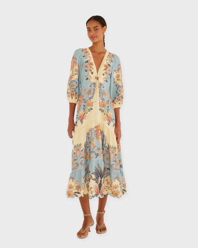 FARM Rio Dress Boho Maxi Ljusgul M