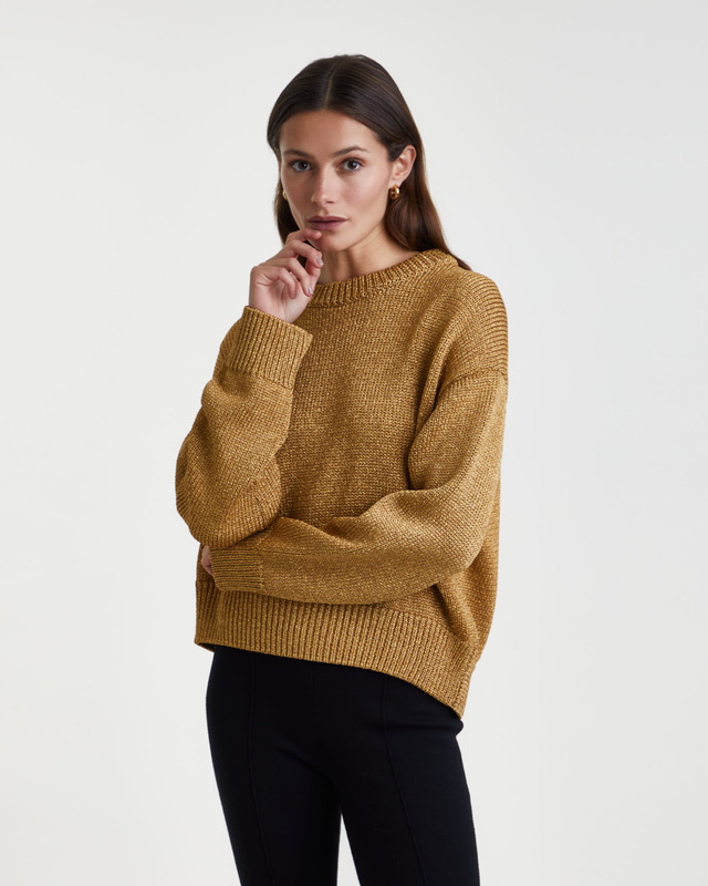 Wakakuu Icons Top Elise Knit Lurex Guld L