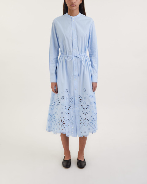 Klänning Embroidered Long Sleeve Blå 2