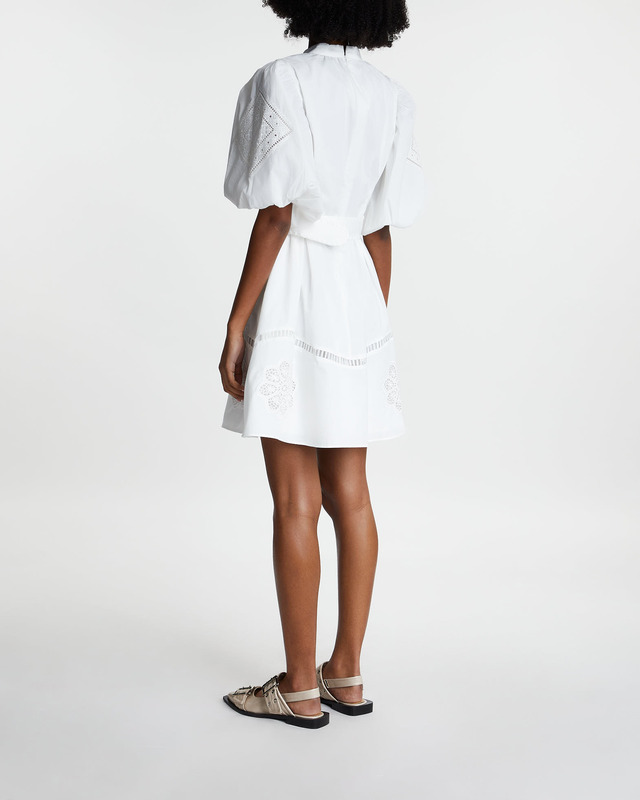 Malina Klänning Allie Pouf Sleeve Mini Vit XS