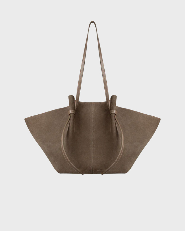 YUZEFI Large Mochi Suede Bag  Taupe ONESIZE