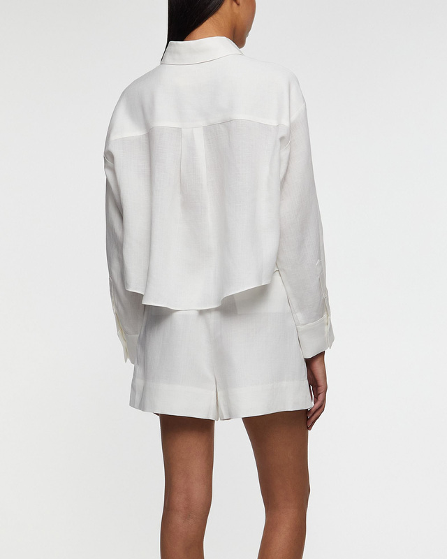 Wakakuu Icons Skjorta Genoa Crop Linen Vit S