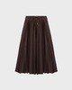 Moncler Skirt Pleated Midi Drawstring Brown IT 44 (EUR 40)
