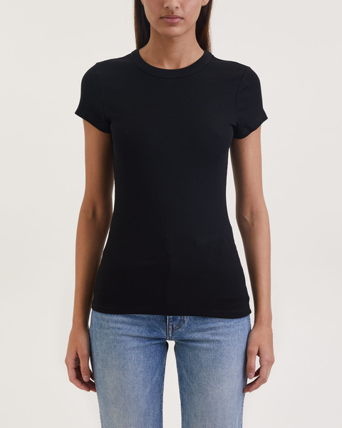 T-Shirt Fine Rib Black 1