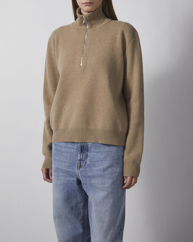 RÓHE Polotröja Zipped mouliné Camel 38