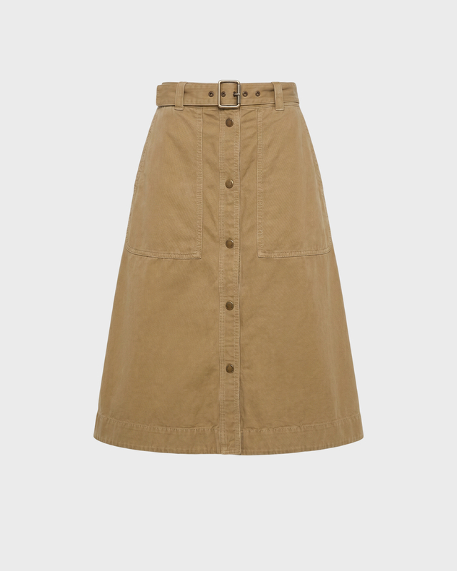 Moncler Skjørt Belted Cotton Midi Beige L