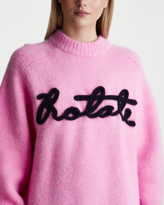 ROTATE Birger Christensen Sweater Oversize Logo Jumper Rosa 40