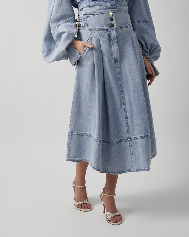 Zimmermann Skirt Denim Midi Denim 2 (M-L)
