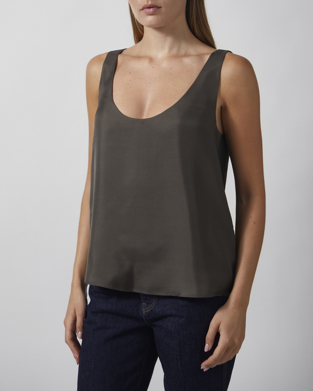 RÓHE Top Silk Scoop-neck 42