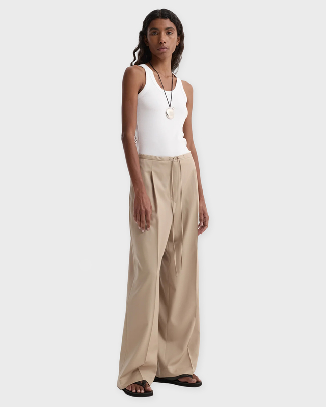 RÓHE Trousers Relaxed Drawstring Beige 40