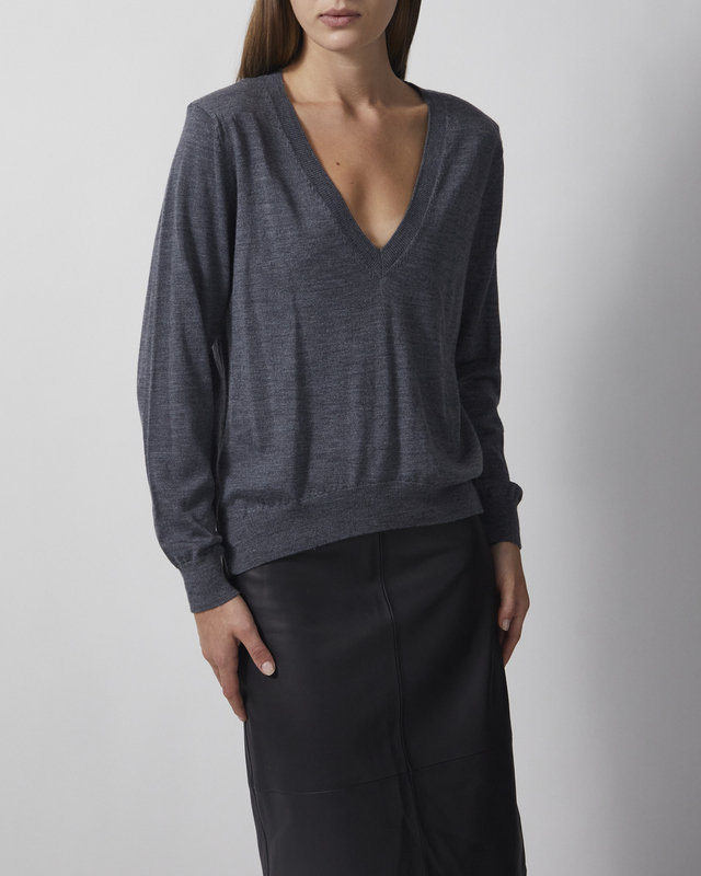 Wakakuu Icons Sweater Angler Merino Wool V-Neck Grey XL