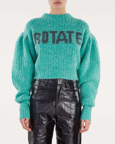 Knit Logo Sweater Green 1