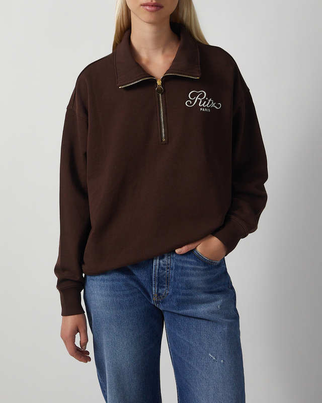Ritz Paris x Frame Tröja Ritz Half Zip Polo Chocolate XL
