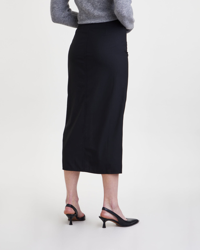 Ganni Skirt Drapey Melange Midi Svart 40