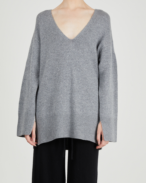 Cashmere Sweater Victoria V-Neck Grey 1