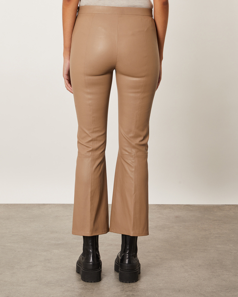 Leather pants Tyson crop flare Brown 2