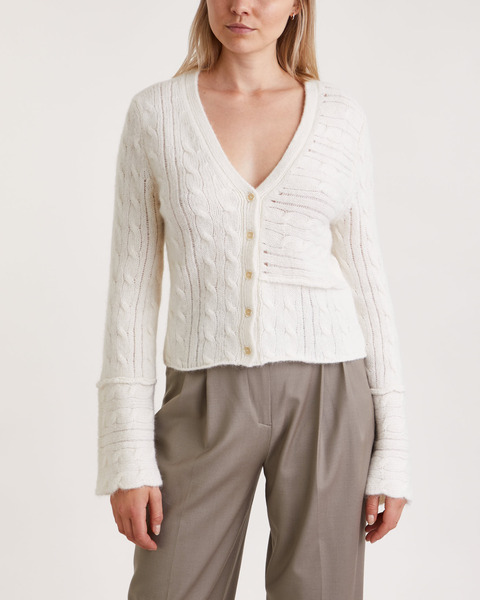 Cardigan Cable Knit White 1