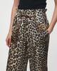 Ganni Printed Satin Pants Leopard 36