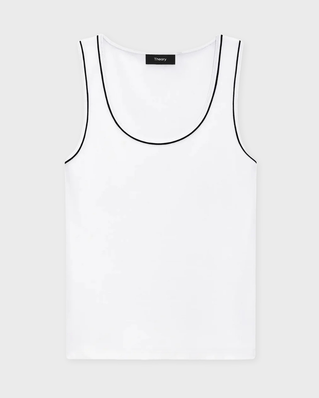Theory Topp Scoop Neck Tank Ivory XS