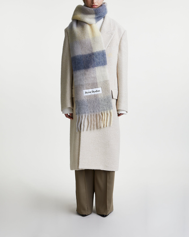 Acne Studios Scarf Checked Mohair Vanilla ONESIZE