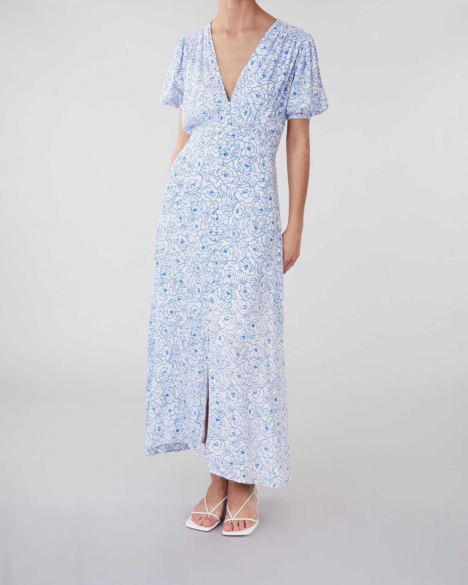 Faithfull The Brand KlÃ¤nning Bellavista Midi BlÃ¥ | WAKAKUU