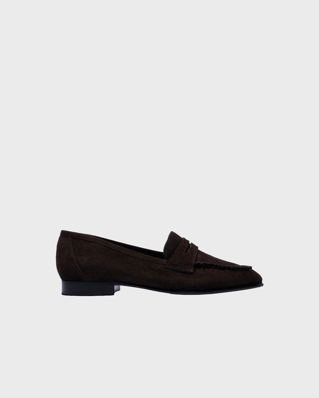 Aeyde Loafers Aldous Kid Suede Leather Dark Brown EUR 39