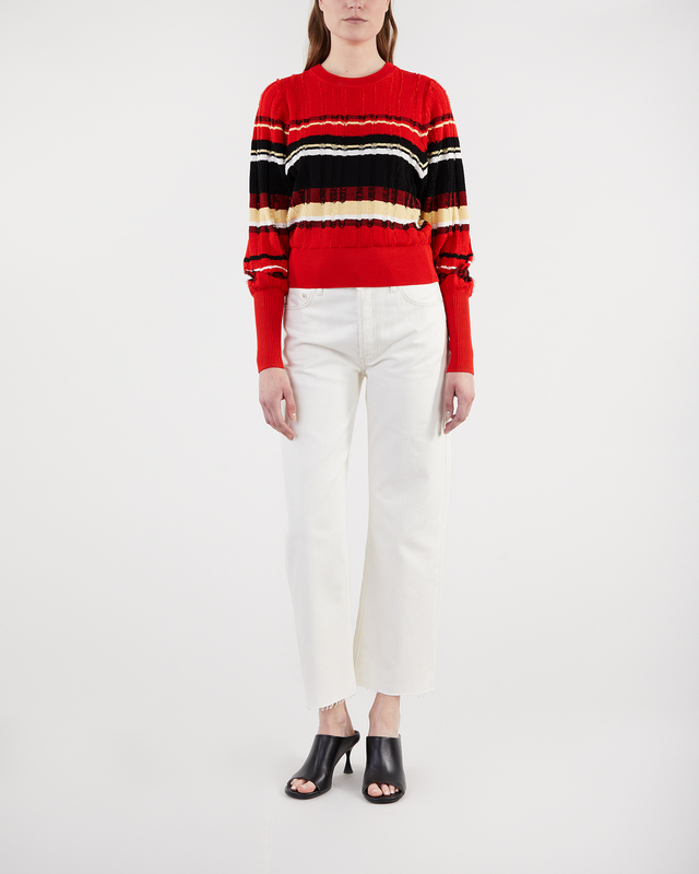 Proenza Schouler Sweater Striped Fil Coupe Sweater Röd L