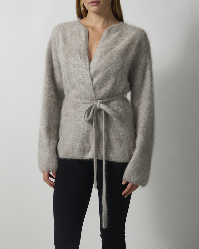 Soft Goat Cardigan Brushed Greige S