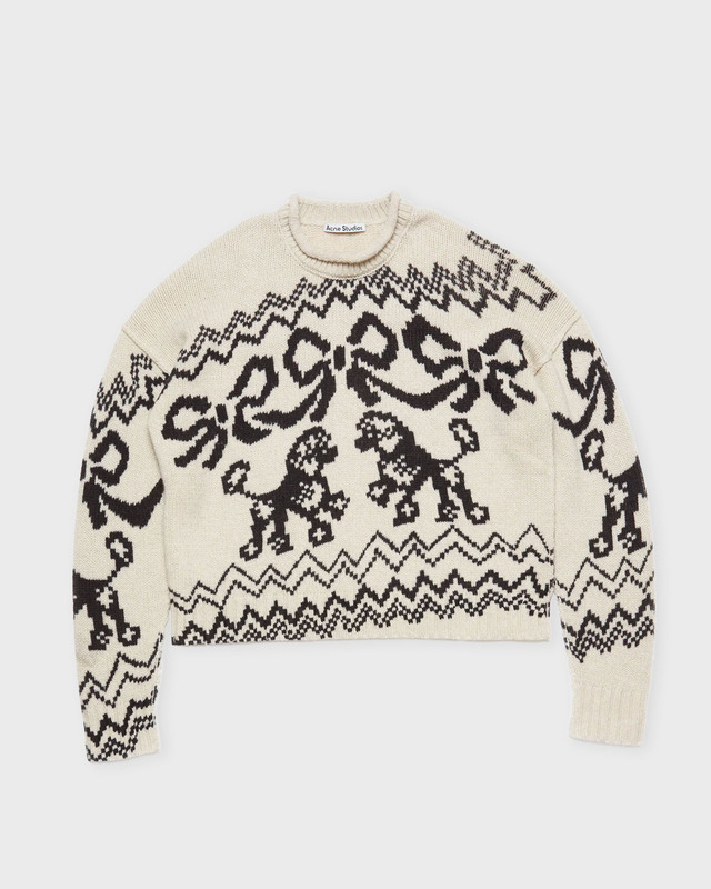 Acne Studios Sweater Wool Blend Jacquard  Vit/svart XS