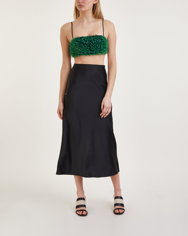 Ganni Top Beaded Taffeta  Svart 40