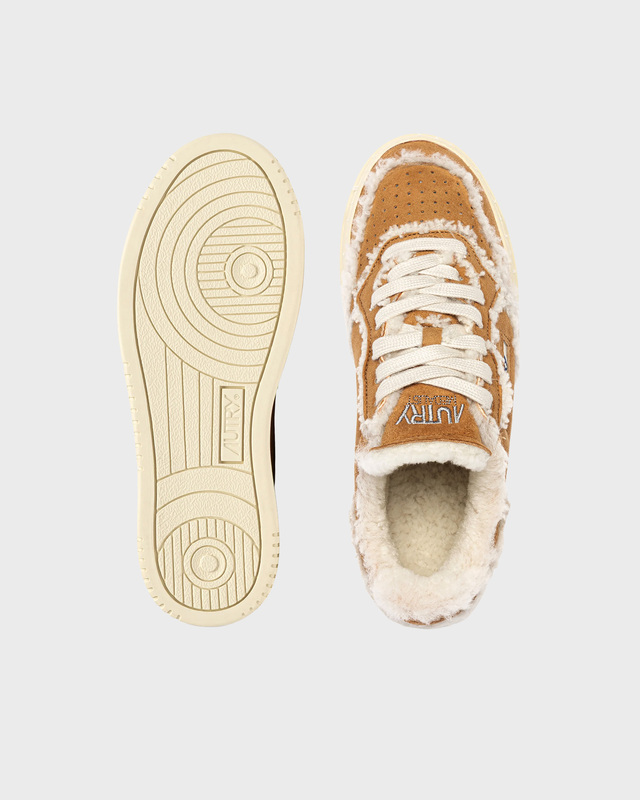Autry Sneakers Medalist Low Shearling Cognac EUR 36