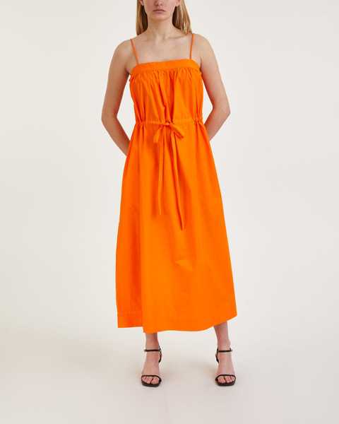 Dress Cotton Poplin Maxi Strap Orange 2
