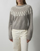 Soft Goat Sweater Brushed Fair Isle Crewneck Greige S