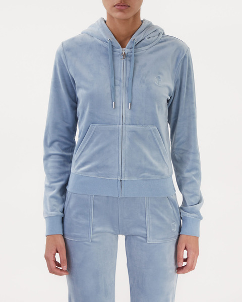 Hoodie Classic Velour Zip Blå/grå 1