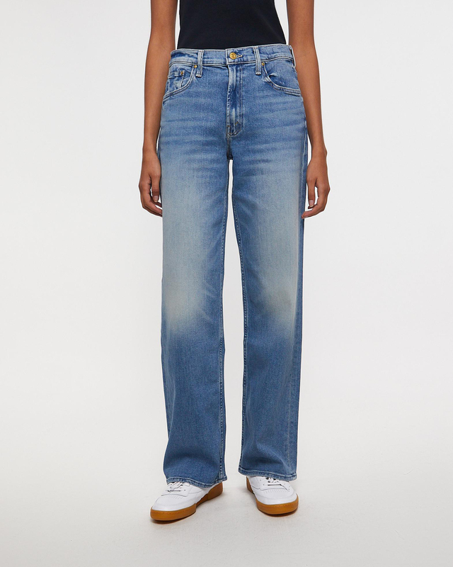 Mother Denim Jeans The Spinner Zip Sneak Glow Up Light blue wash 30