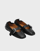 Ganni Ballerina Butterfly Strap Crinkle Oleate Black EUR 36